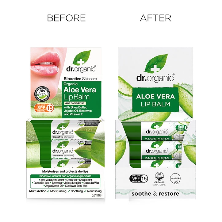 Dr Organic Aloe Vera Lip Balm SPF 15 5.7ml